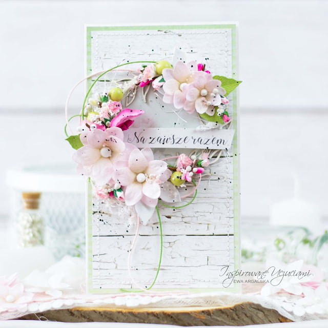 Wiosenna kartka na ślub z kolekcji Melody i Wood Patterns od LemonCraft