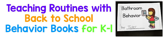 Teaching rountines with back to school behavior books for K-1