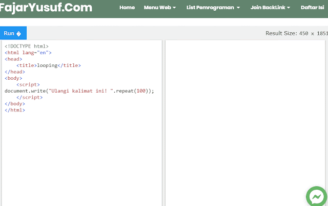 Looping Atau Perulangan Pada Program Javascript