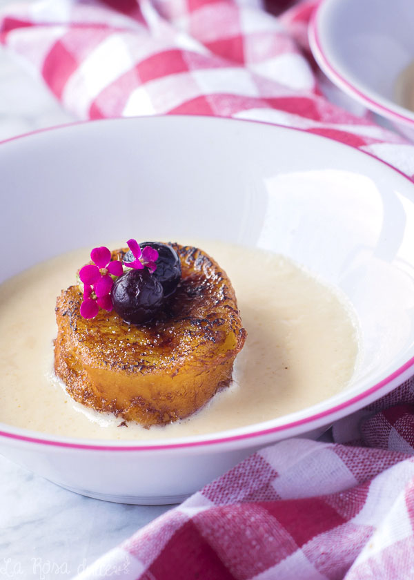 Torrijas caramelizadas con crema inglesa - La Rosa dulce