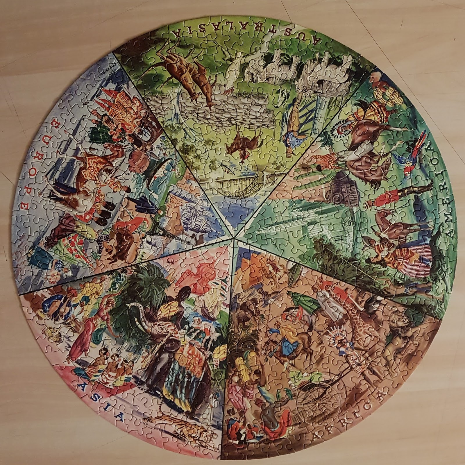 jigsaw puzzles Waddingtons, "Circular Jig Saw Design No. 521" circular