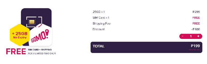 You can get your own GOMO SIM for PHP 199 only You can get your own GOMO SIM for PHP 199 only