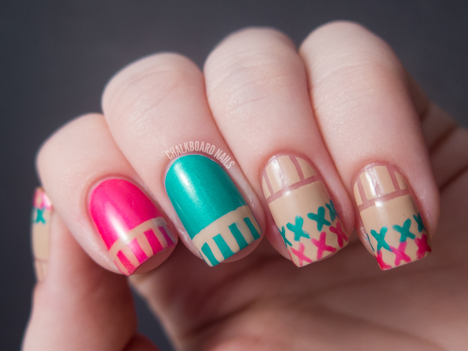 Cross Stitch Nails Chalkboard Nails Phoenix, Arizona Nail Artist