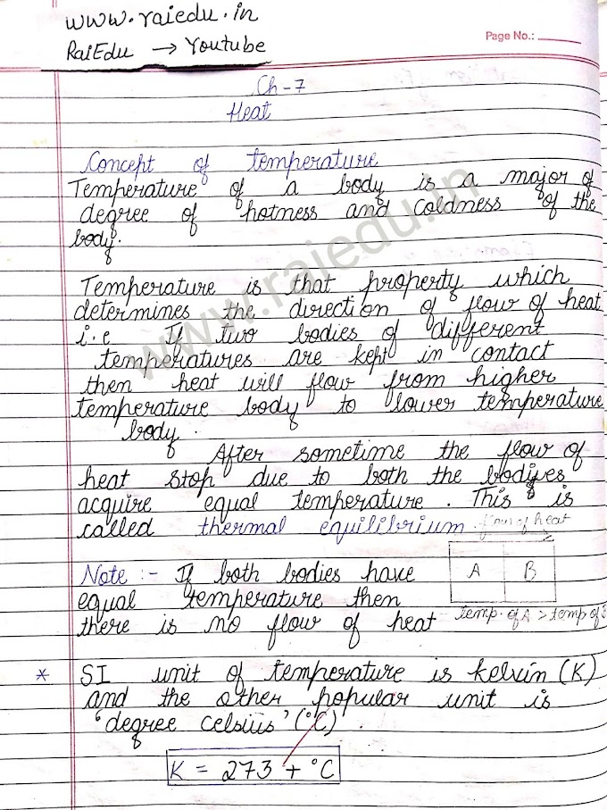 HEAT AND TEMPERATURE | CONCEPT OF TEMPERATURE | THERMAL EQUILIBRIUM | KINETIC THEORY