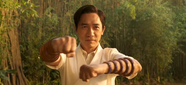 Xu Wenwu (Tony Leung), Shaun's father, prepares to use the power of the ten rings in SHANG-CHI AND THE LEGEND OF THE TEN RINGS.