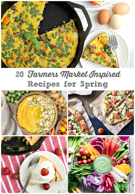 From breakfast recipes to appetizers to desserts & everything else in between, these 20 Farmers Market Inspired Recipes for Spring will have you racing off to your next local farmers market ASAP.