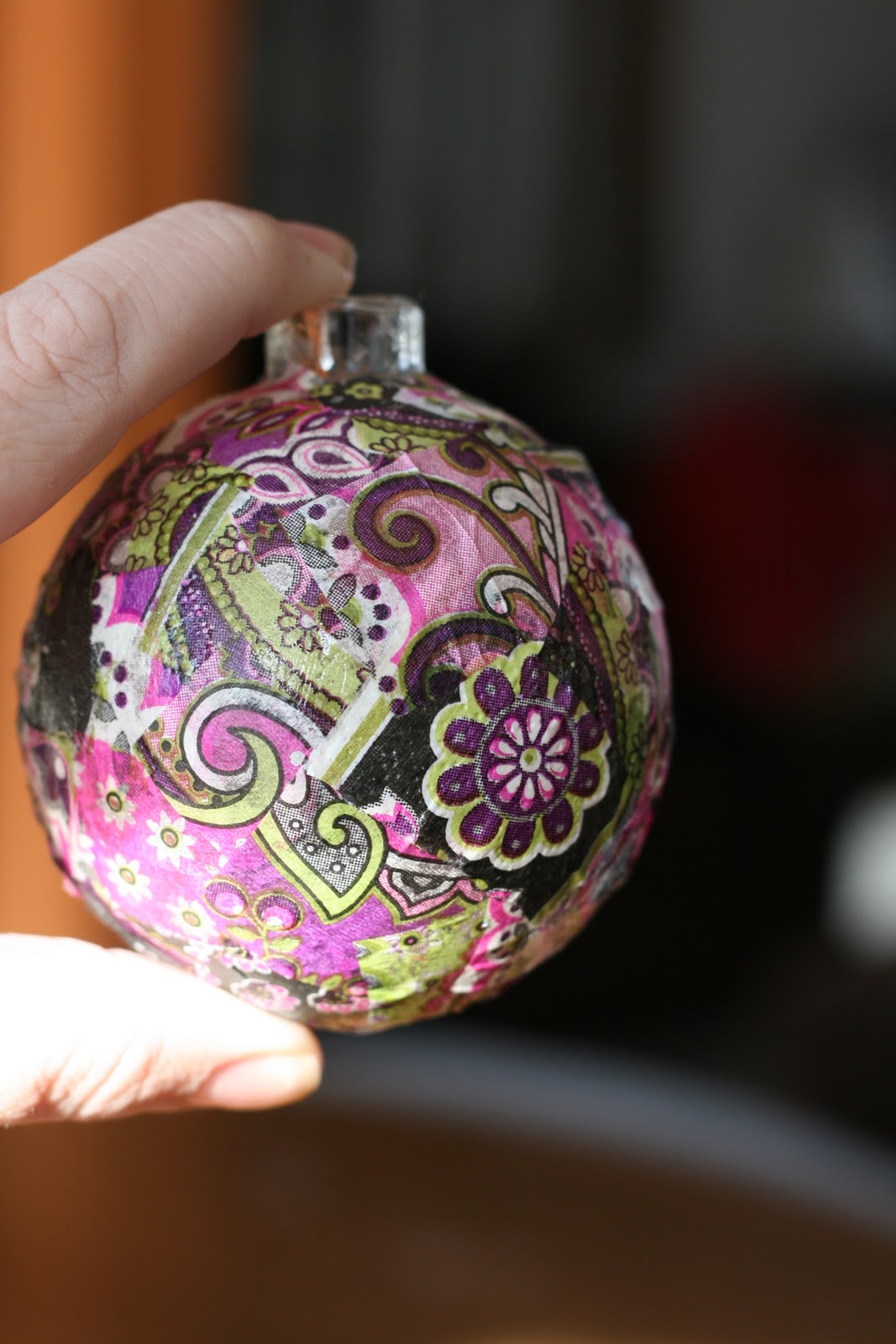 Baking and Picture Taking DIY Vera Bradley Ornament