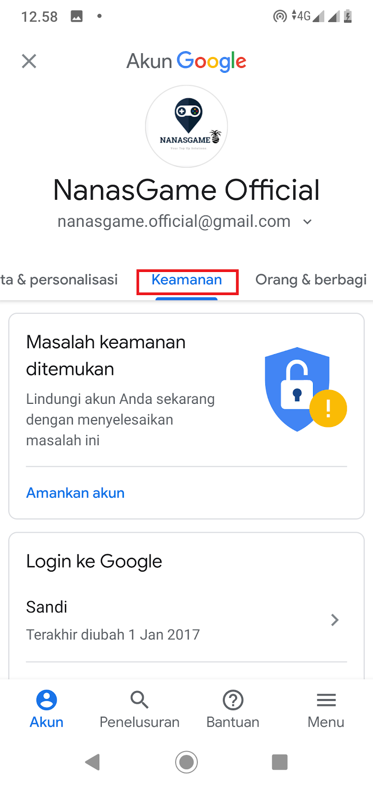 Cara Melihat Kode Keamanan (Security Code) Google by
