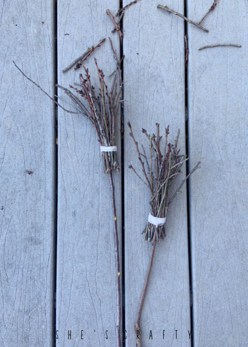 Twig Brooms for Halloween decor