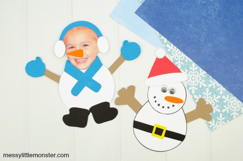 Easy Snowman Art For Kids (Resist Art Craft Using Free Template) - Crafts  on Sea