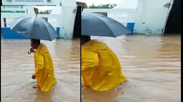 Chuvas causam alagamento em Lages do Batata