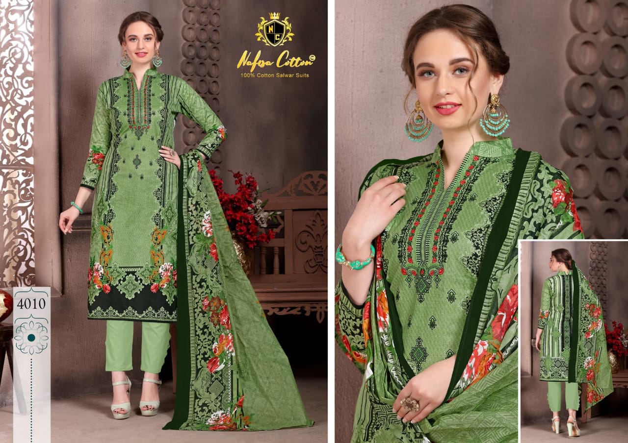 Nafisa Cotton Karachi Queen Vol 4 Pakistani Style Dress Material