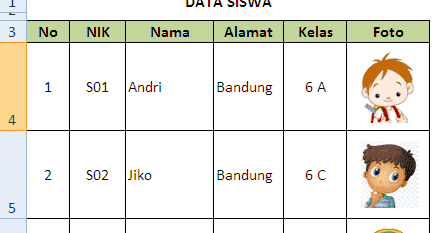 Menampilkan Data Siswa Lengkap Dengan Foto Dalam Excel Adhe Pradiptha