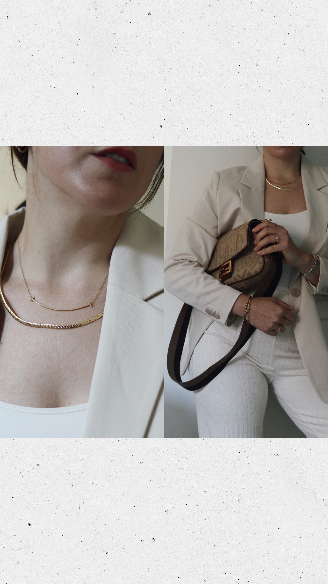 HM oversized blazer all beige outfit fendi baguette