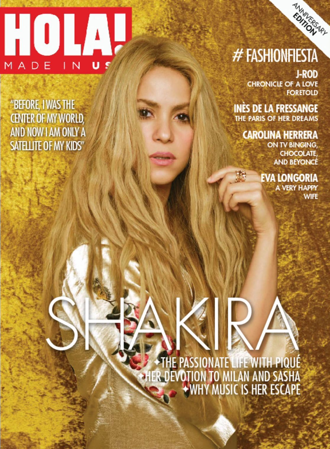 Shakira en la portada de la revista ¡Hola! de USA (Septiembre 2017)