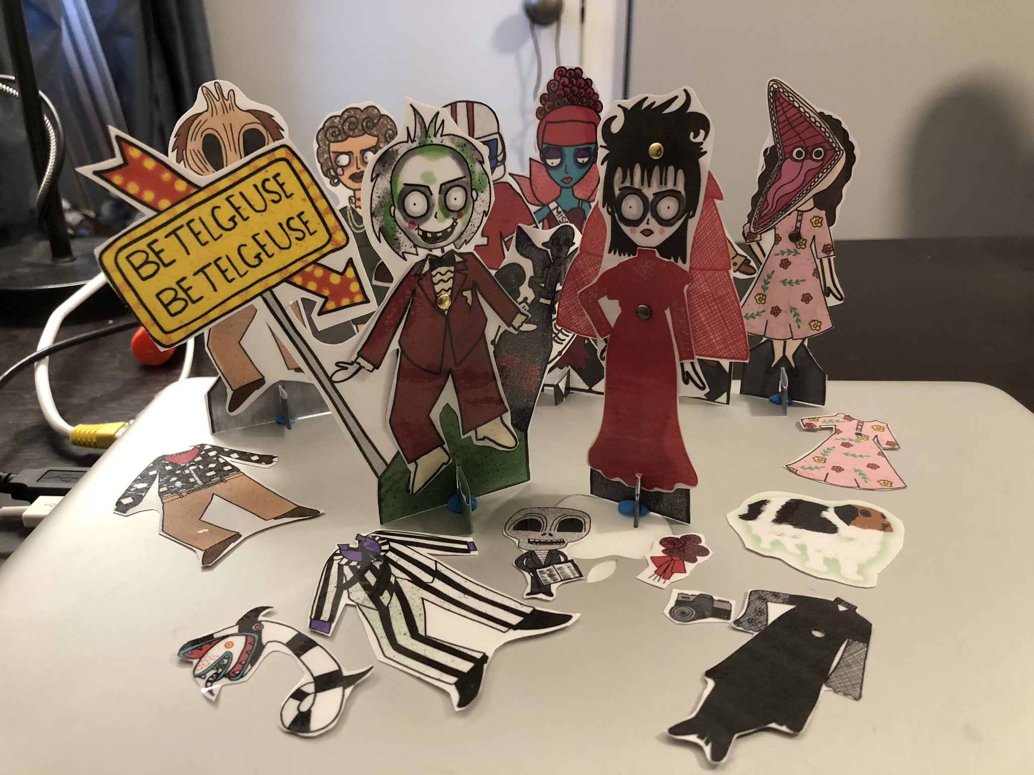 Author Amanda Gatton FREE DIY Beetlejuice Paper Figurines