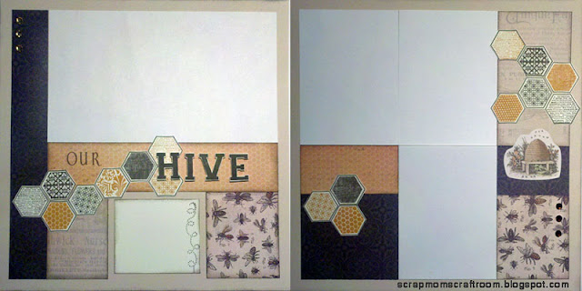 "Our Hive" Buzz and Bumble layout @ scrapmomscraftroom.blogspot.com