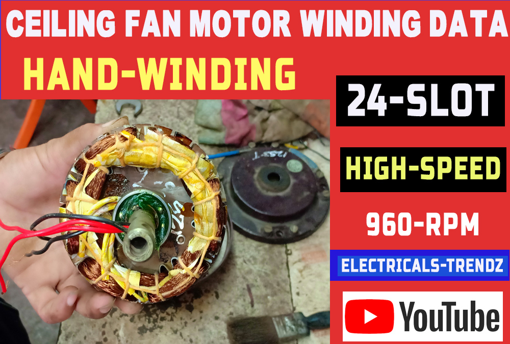High Speed Ceiling Fan Motor Winding Data Aluminum WireHindi6+6 Coils