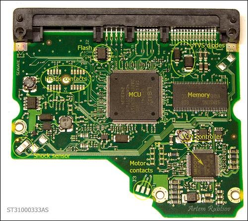 mezcla Conciso Narabar Blog elhacker.NET: Tarjeta controladora (PCB Printed Circuit Board) de un Disco  Duro