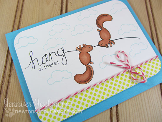 Squirrel Card by Jennifer Jackson for Newton's Nook Designs | Hanging Around Stamp Set