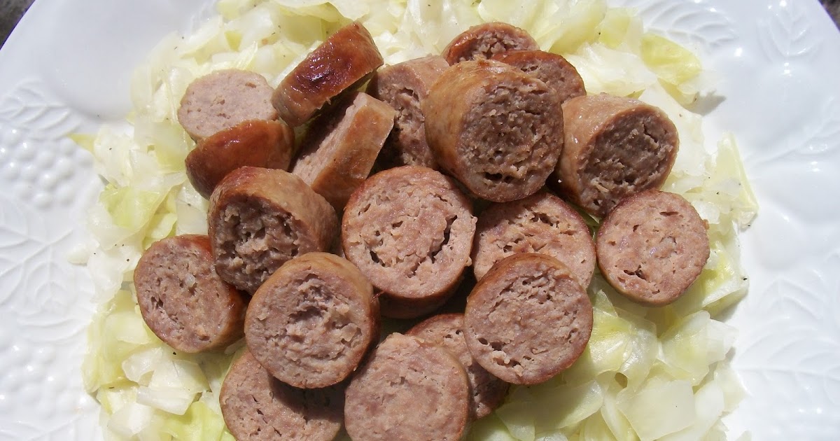 JennieO Sweet Italian Turkey Sausage and Steamed Cabbage Sandy's Kitchen