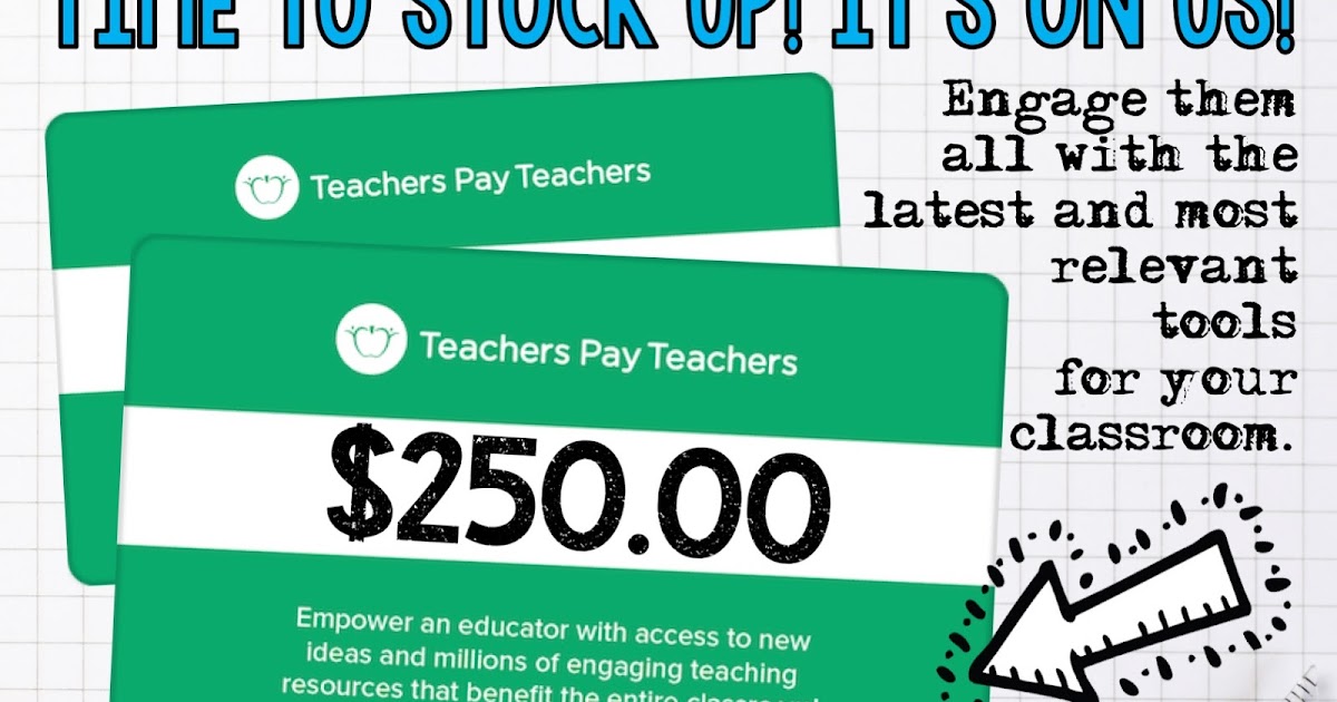An Apple For The Teacher 250 Teachers pay Teachers Gift Card Giveaway