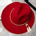 Pearl Chain Design Fedora Hat