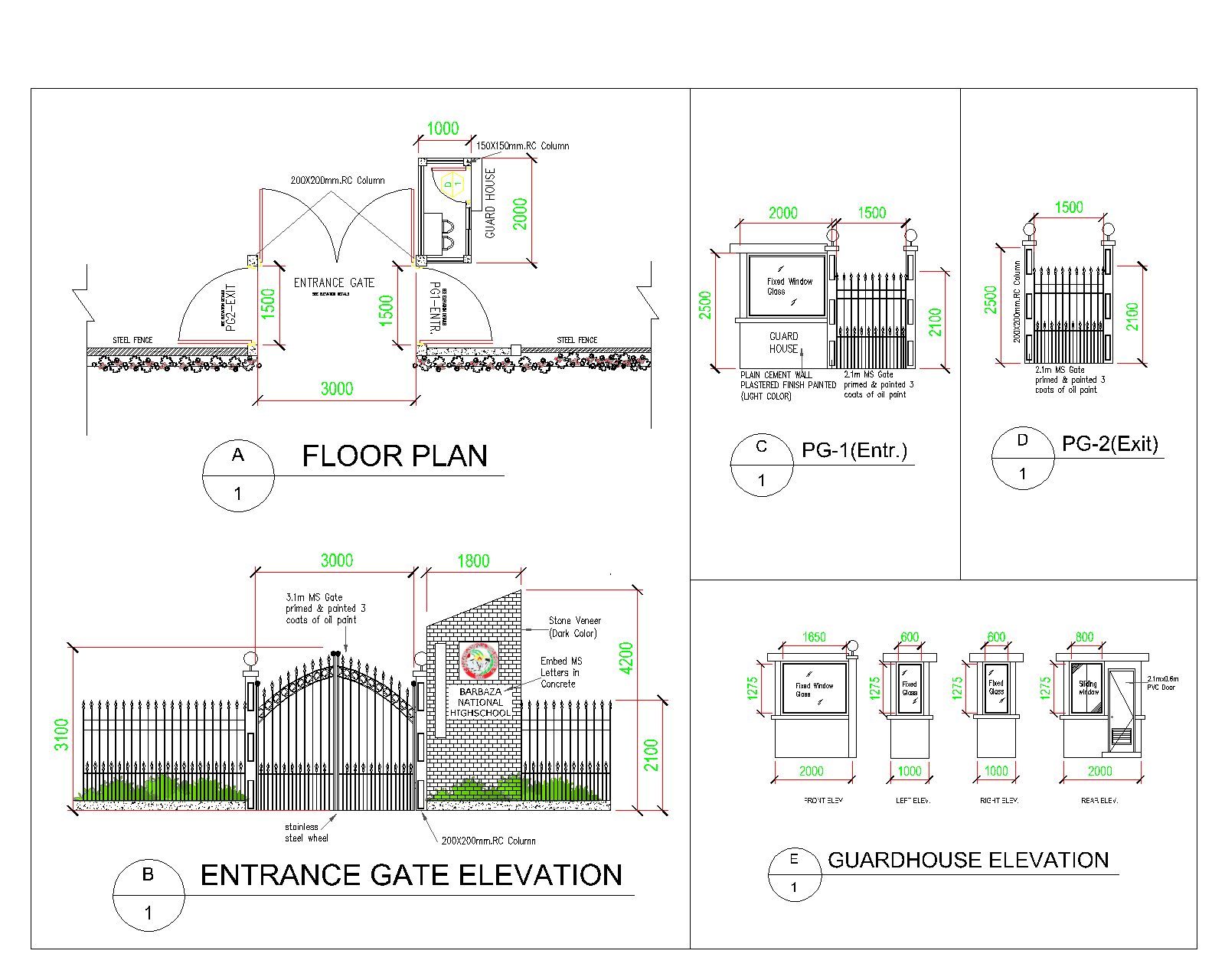 Proposed Entrance Gate Project Amie Nulud // Cost Estimator/Quantity