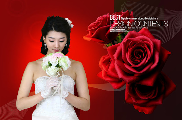 FREE PSD DOWNLOAD : A woman holding a bouquet Word