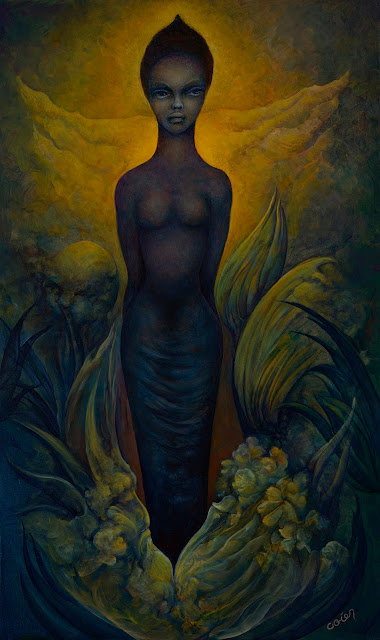 Nyx, huile sur toile, 55x33cm