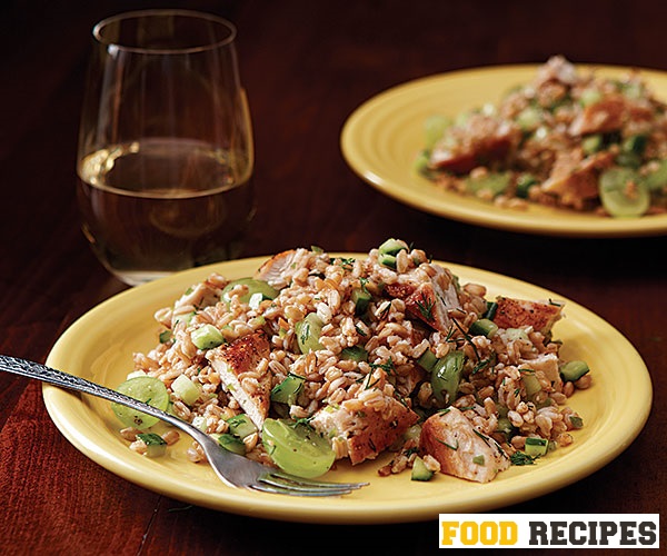 Farro, Chicken, And Grape Salad For Healthy Lunch Healthy Food