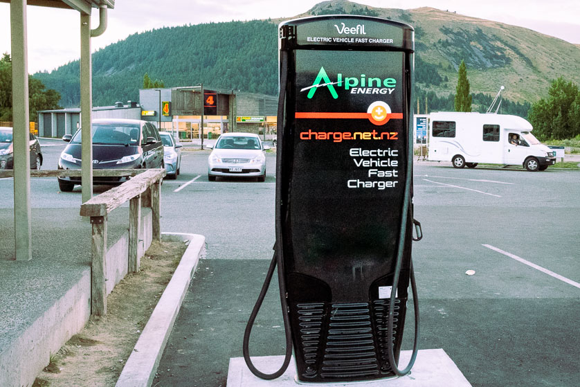 Posto de recarga de veículos elétricos, Lago Tekapo