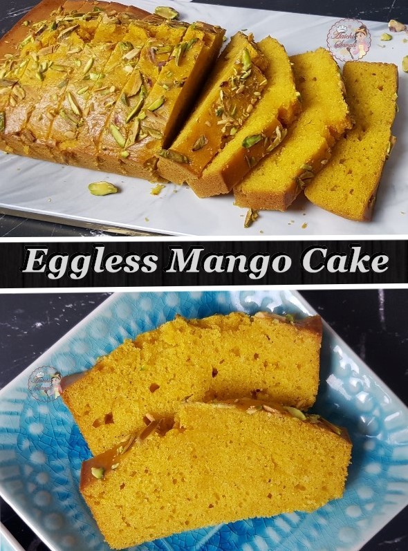 Eggless Mango Cake Recipe Whole Wheat Flour Mango Sponge Cake Soft