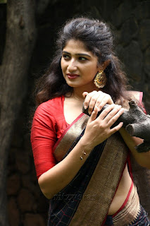 Roshini Prakash Saree Stills From Jada Movie Audio Launch