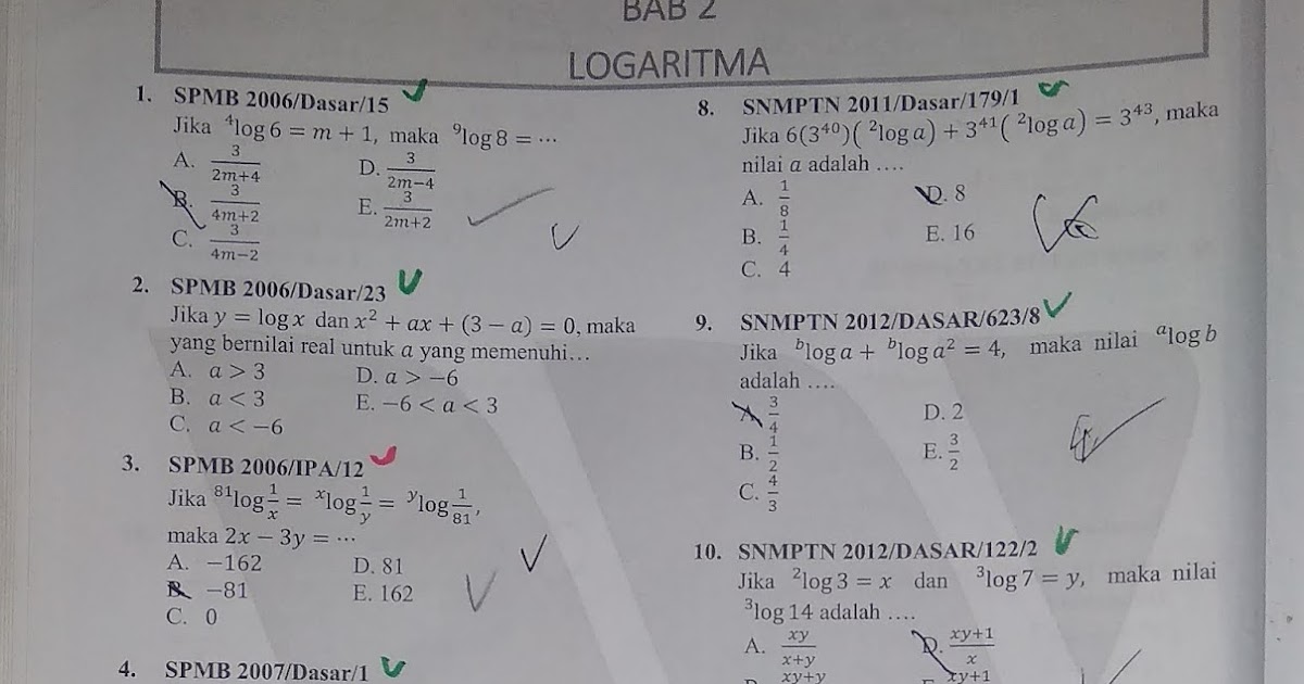 Soal LOGARITMA Wangsit 2018 dan Pembahasan Soal LOGARITMA Wangsit 2018 dan Pembahasan