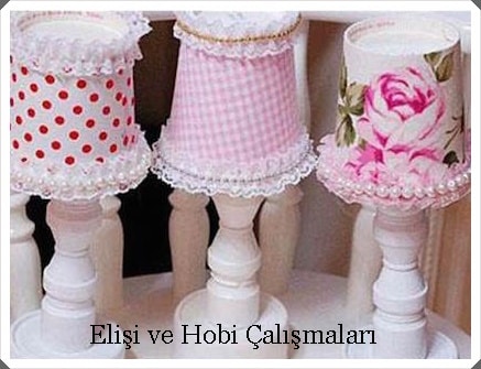Kumas Abajur Yapimi Elisi Ve Hobi Calismalari