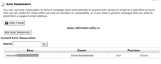 setare raspuns automatizat cpanel owm