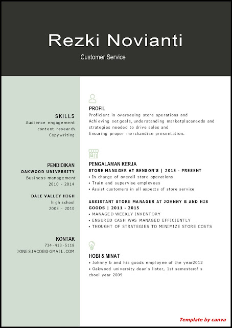 Contoh Cv Untuk Customer Service Tanpakoma