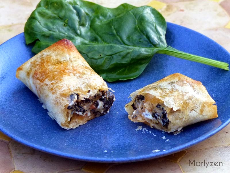 Feuilletés épinards-feta-tomate (spanakopita revisitée)