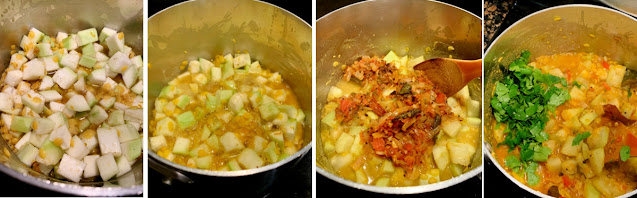 stew, Indian, bottle gourd, step by step