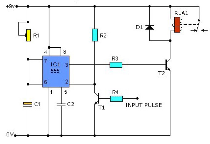 555 PULSE TIMER CIRCUIT DIAGRAM BASIC PROJECT FREE INFORMATION | BASIC