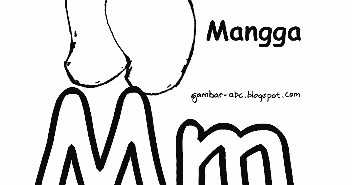 Mewarnai Huruf M Gambar Buah Mangga - Contoh Gambar Mewarnai