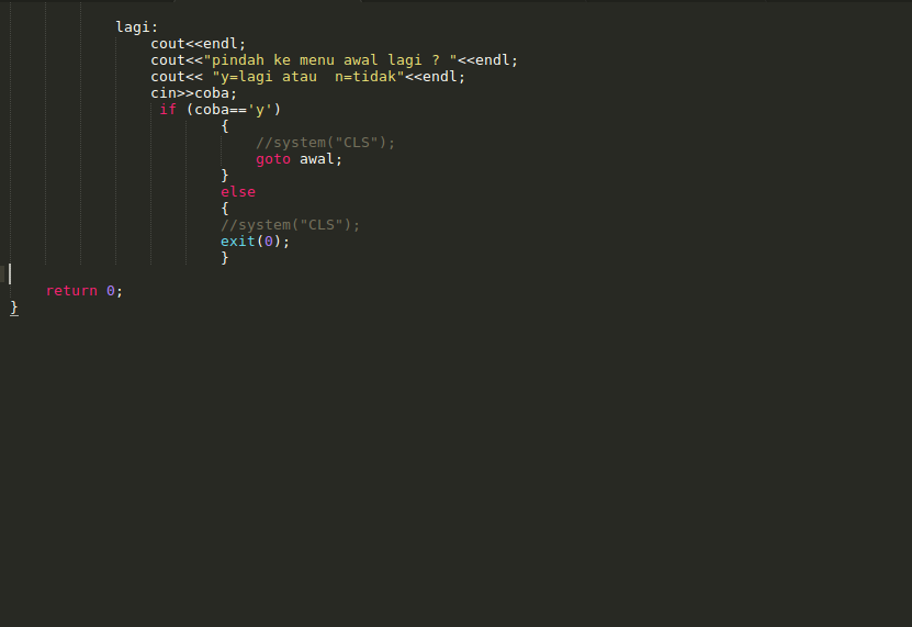 Penjelasan Fitur Switch case dan Goto pada C++ Beserta Contoh Program