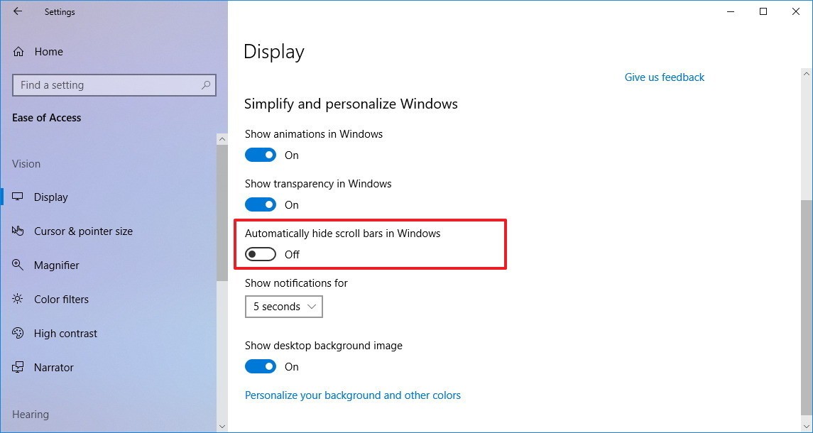 Alex clara how to make scrollbars visible