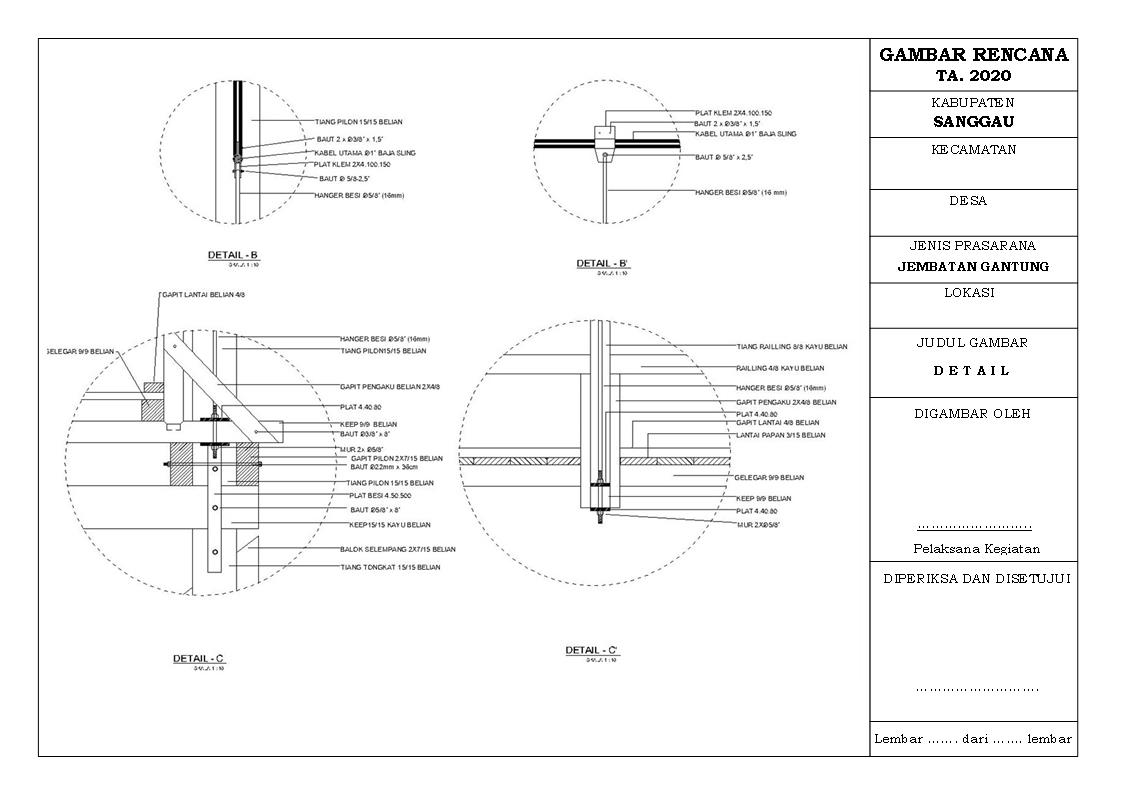 Infrastruktur Perdesaan Desain dan RAB Jembatan Gantung Infrastruktur Perdesaan Desain dan RAB Jembatan Gantung