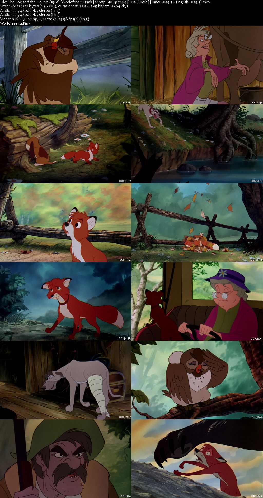 The Fox And The Hound 1981 BRRip 1080p Dual Audio