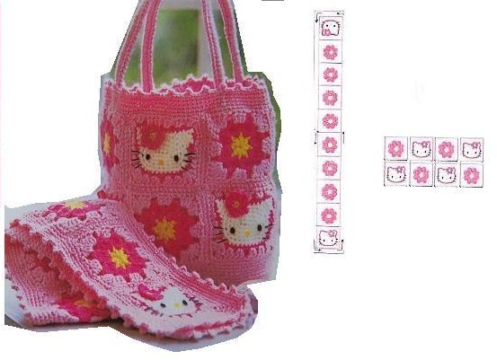 Tejer ^_^: Crochet Hello Kitty Bufanda Bolsa Free ^_^