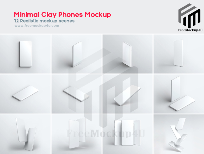 Minimal Clay Realistic Look Phones Mockup Big Bundle Pack 01 Minimal Clay Realistic Look Phones Mockup Big Bundle Pack 01