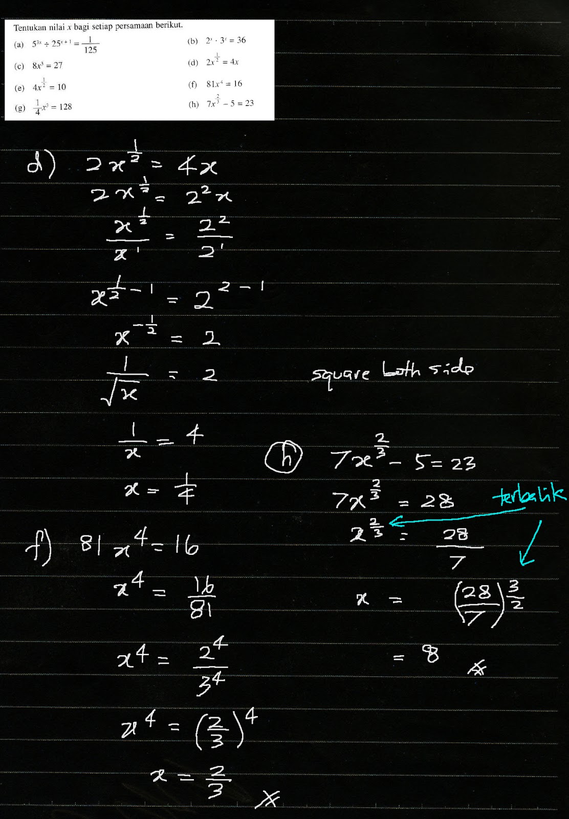 Cikgu Azman - Bukit Jalil: F4 Add Math Indeks Latihan 15 ms 85