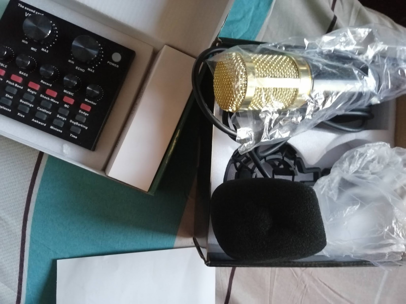 V8 sound card and BM800 condenser mic up for barter by life blogger Teresa Gueco
